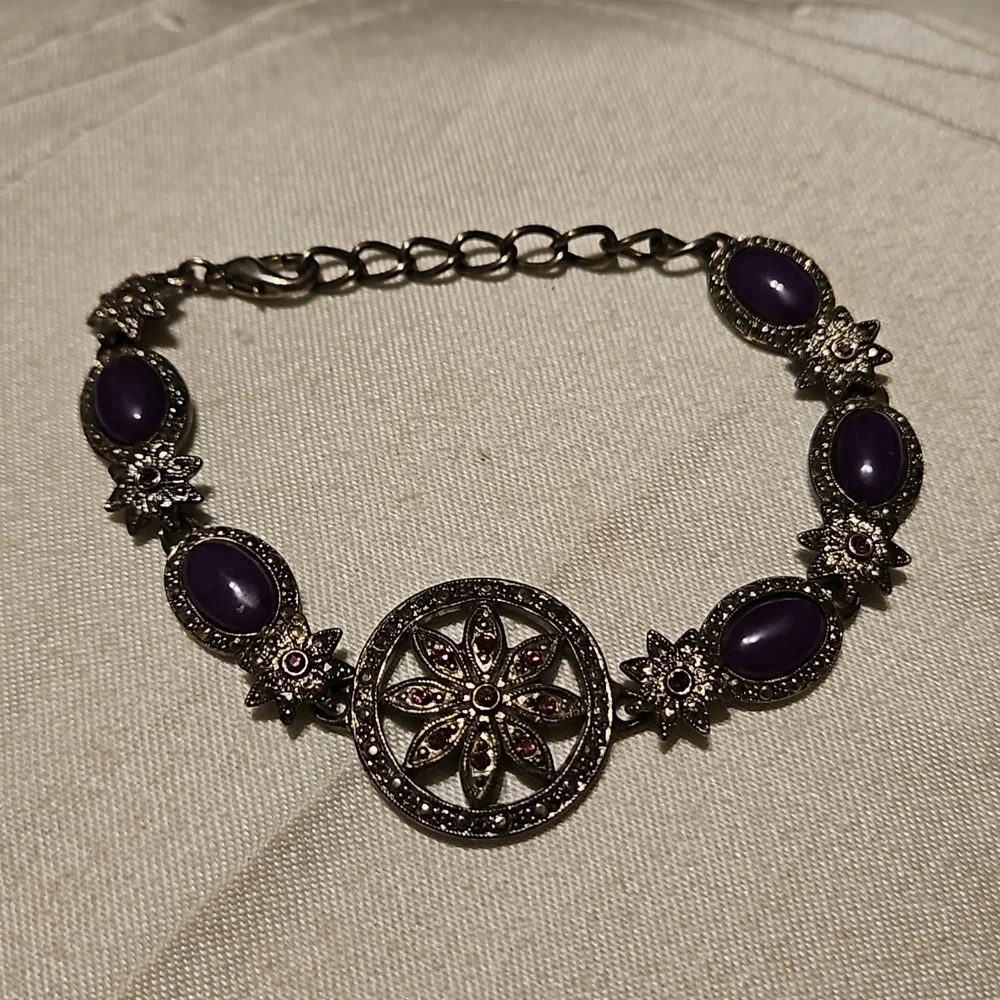 Premier Designs Purple and Silver Tone Bracelet - Picture 1 of 5